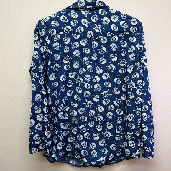 36point5 skull western style button up est size small - Picture 5 of 5